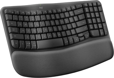 Teclado Sp Logitech Wave Keys wireless con reposamanos acolchado - Achorao