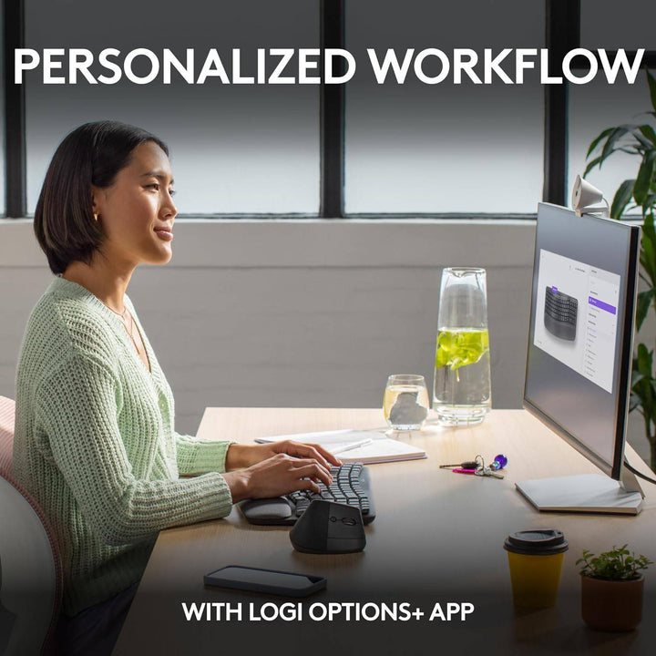 Teclado Sp Logitech Wave Keys wireless con reposamanos acolchado - Achorao