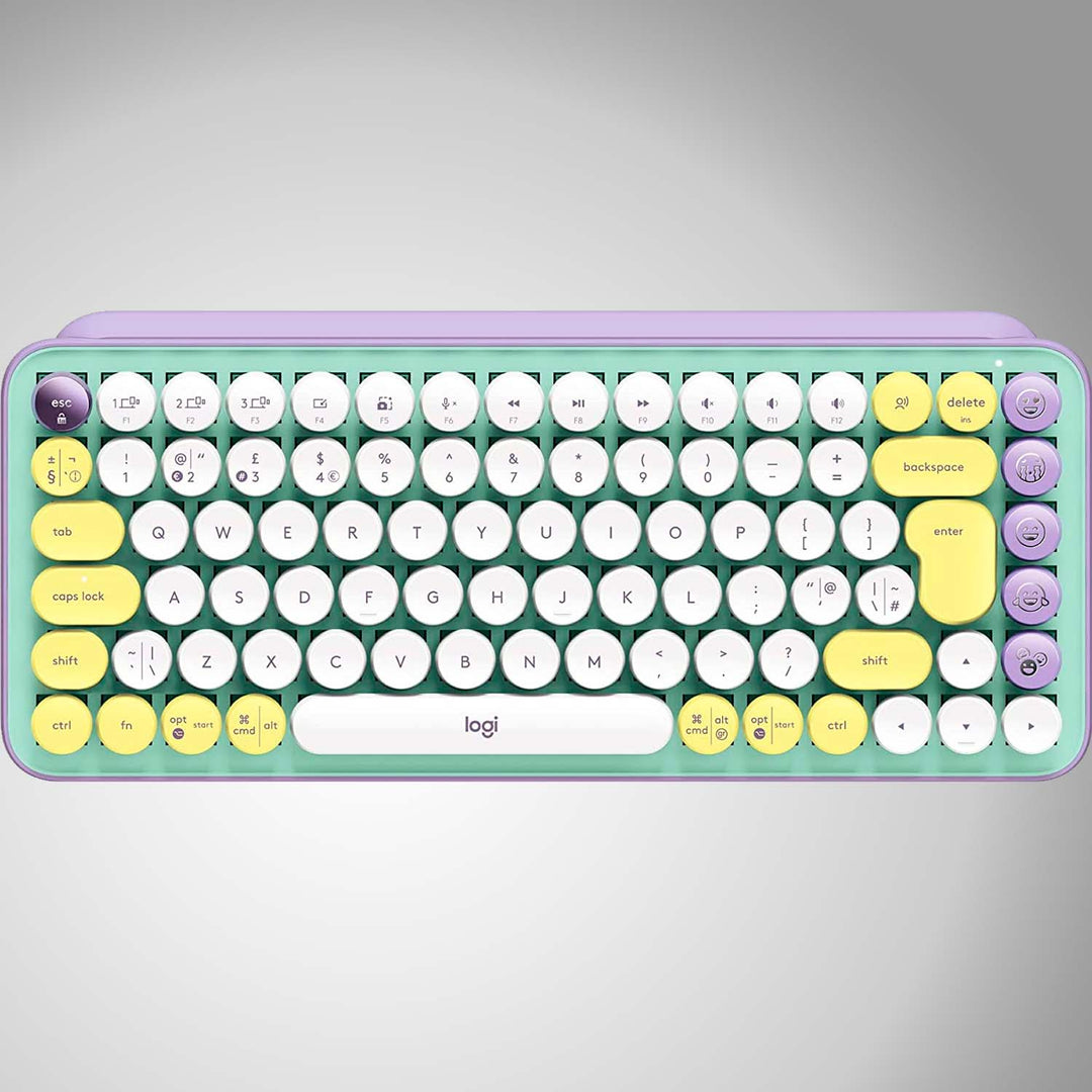 Teclado Mecánico Logitech POP Keys c/ emojis Blast USB Mac Windows - Achorao