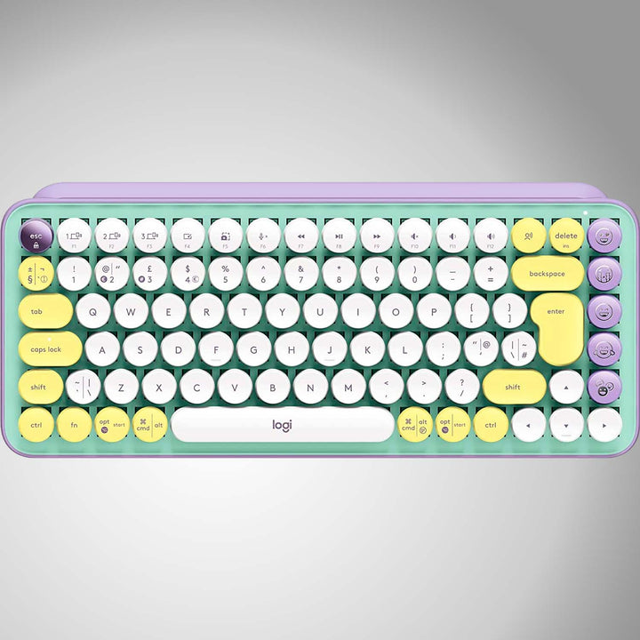 Teclado Mecánico Logitech POP Keys c/ emojis Blast USB Mac Windows - Achorao