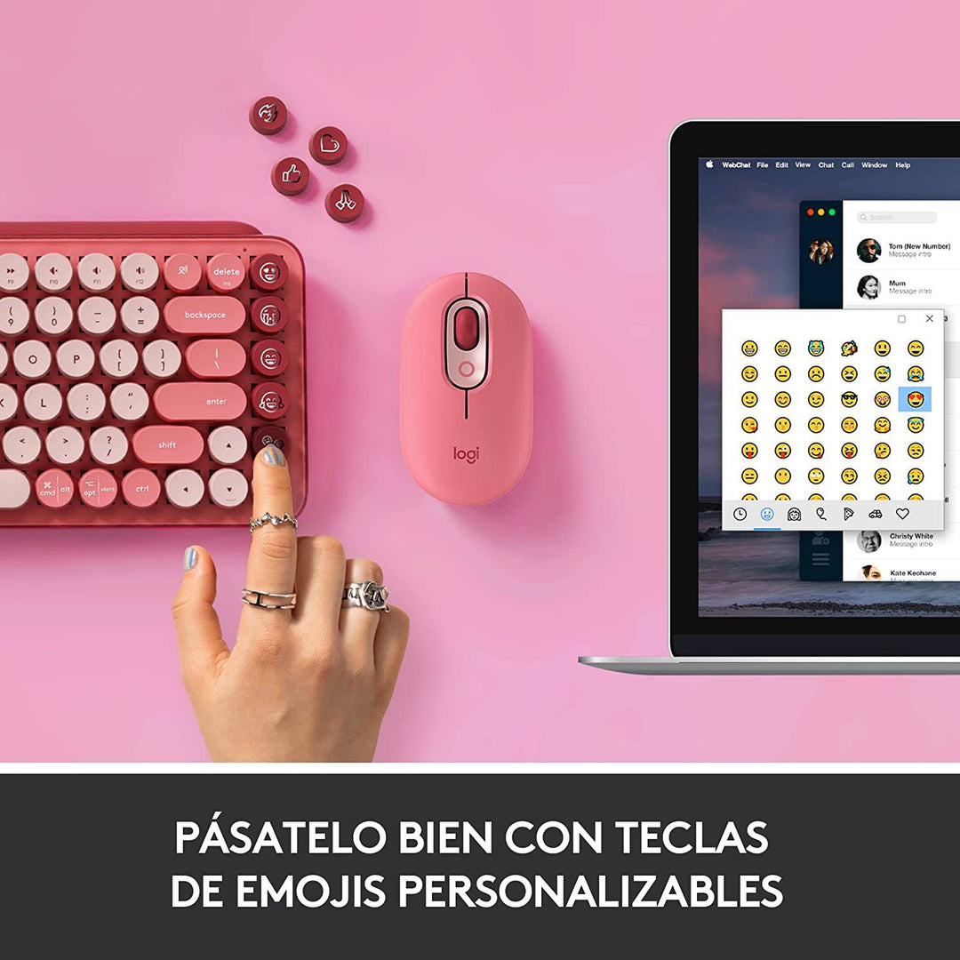 Teclado Mecánico Logitech POP Keys c/ emojis Blast USB Mac Windows - Achorao