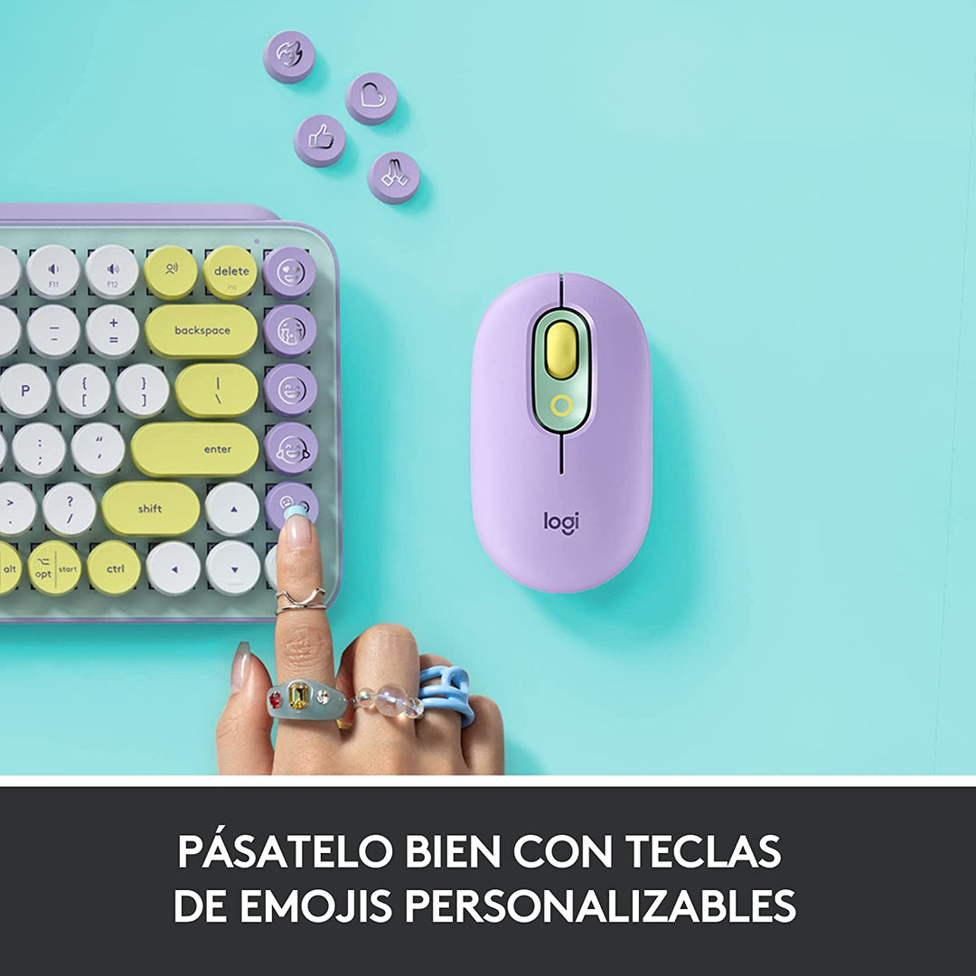 Teclado Mecánico Logitech POP Keys c/ emojis Blast USB Mac Windows - Achorao