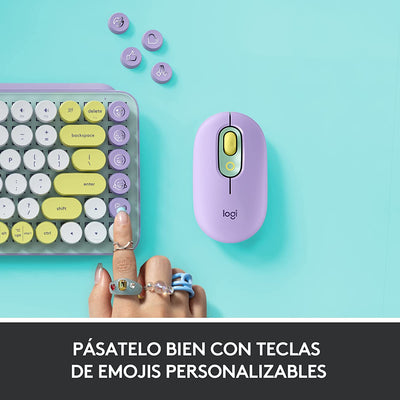 Teclado Mecánico Logitech POP Keys c/ emojis Blast USB Mac Windows - Achorao