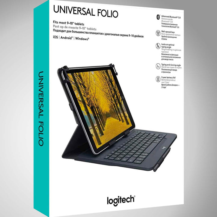 DEMO Logitech Universal Folio - Funda con Teclado Inalámbrico - Achorao
