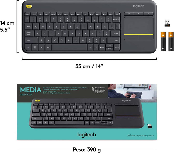 Teclado K400 Inalambrico Touchpad incluido - Achorao