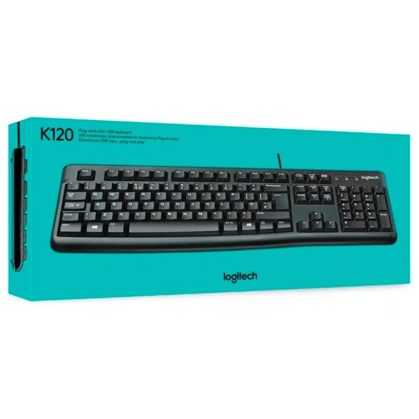 Teclado Logitech K120 Plug and Play Oficina Standard Durable - Achorao
