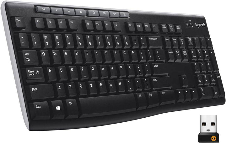 Teclado Logitech K270 inalambrico a 2,4 GHz para Windows, tamaño completo - Achorao