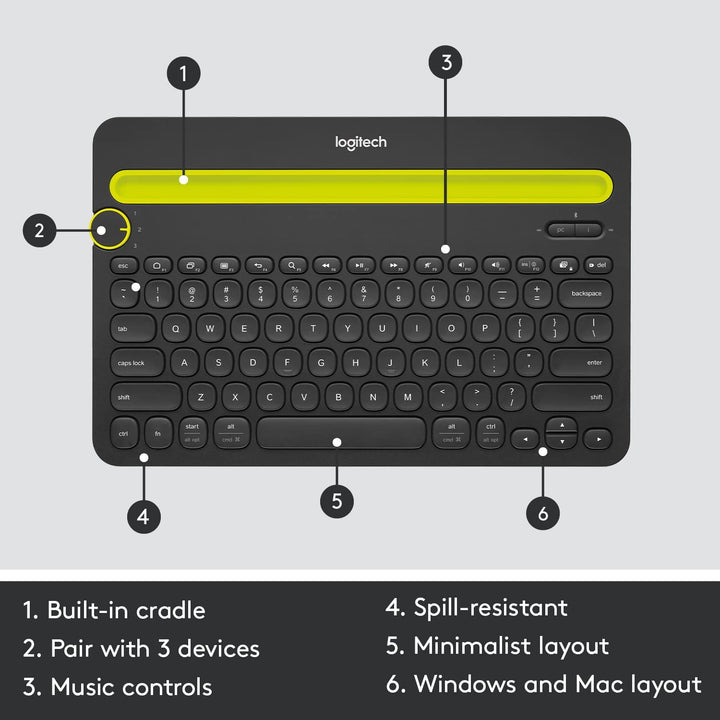 Teclado Logitech K480 Inalámbrico Multidispositivo Bluetooth - Achorao