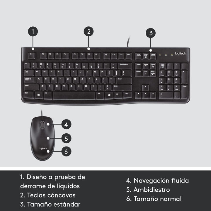 Teclado &amp; Mouse MK120 Anti salpicaduras - Achorao