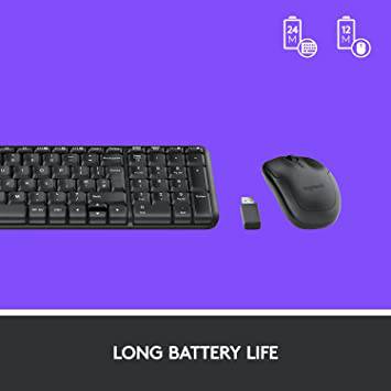 Teclado &amp; Mouse MK220 Wireless Compacto - Achorao