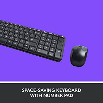 Teclado &amp; Mouse MK220 Wireless Compacto - Achorao