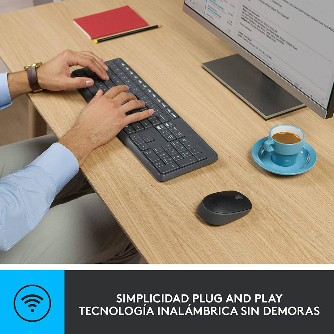 Teclado &amp; Mouse MK235 Inalámbricos Antisalpicaduras - Achorao