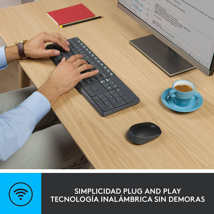 Teclado &amp; Mouse MK235 Inalámbricos Antisalpicaduras - Achorao