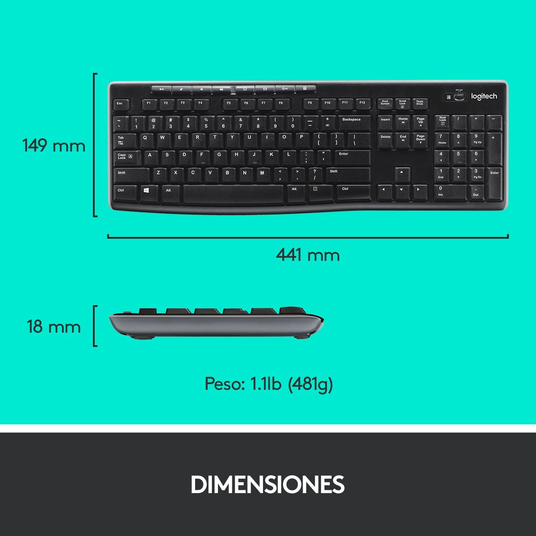 Teclado &amp; Mouse MK270 Inalámbricos Confort - Achorao