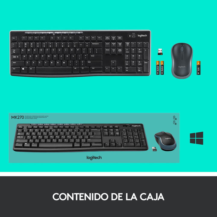 Teclado &amp; Mouse MK270 Inalámbricos Confort - Achorao