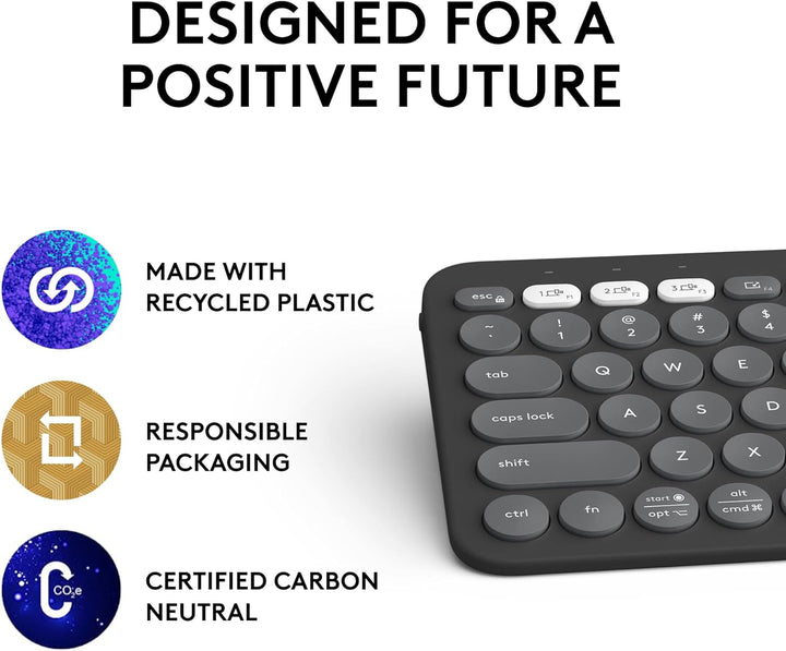 Teclado Logitech Pebble Keys 2 K380s Bluetooth Multiplataforma - Achorao