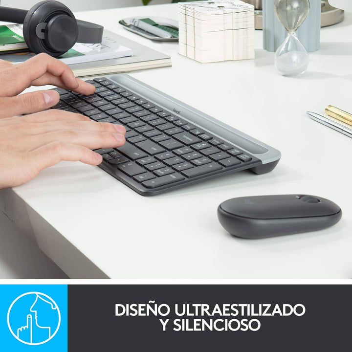 Teclado & Mouse MK470  Inalámbrico Slim 36 Meses de Batería - Achorao