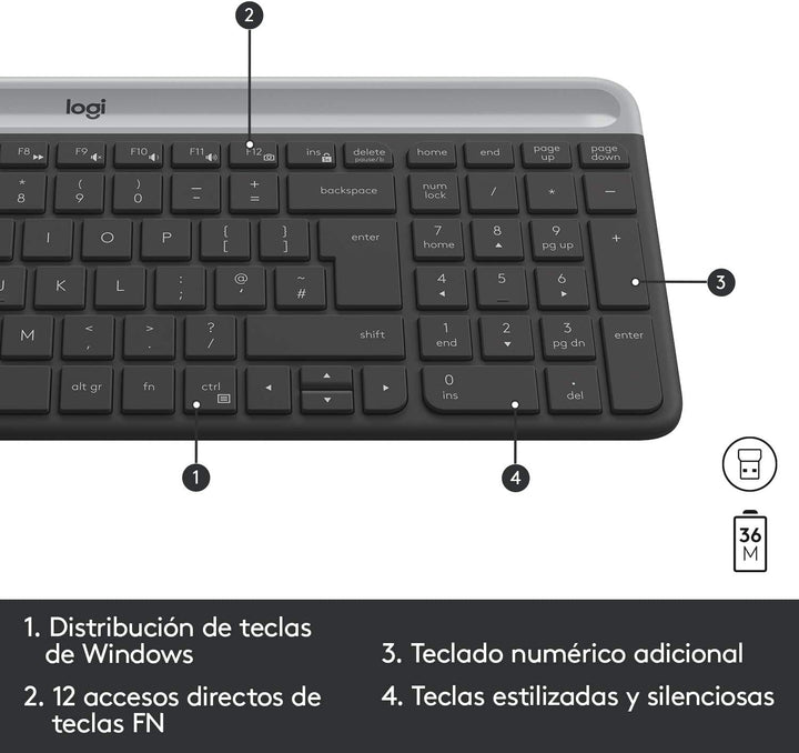 Teclado &amp; Mouse MK470  Inalámbrico Slim 36 Meses de Batería - Achorao