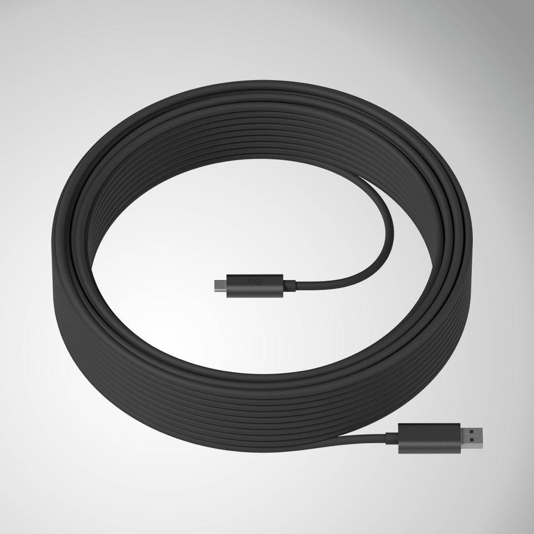 Cable Logitech B2B 25M Strong USB Superspeed Black - Achorao