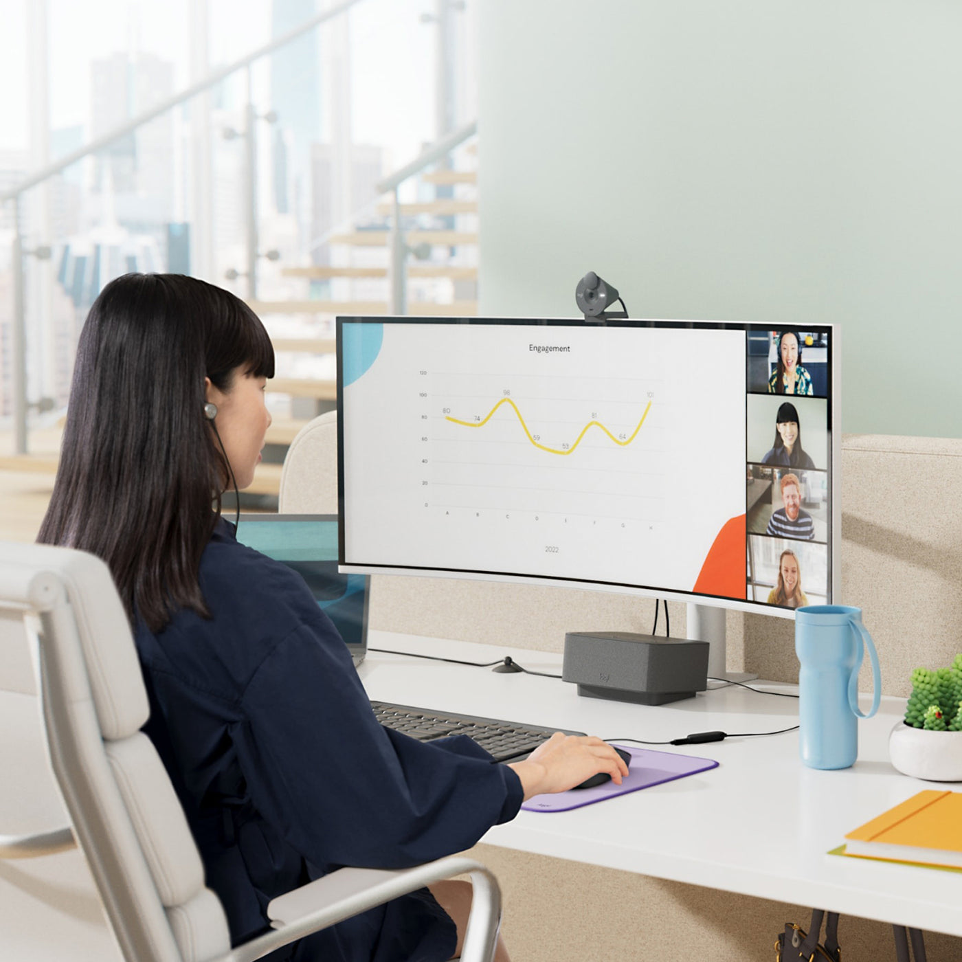 Camara Logitech B2B Brio 305 FHD1080P USB-C Black - Achorao