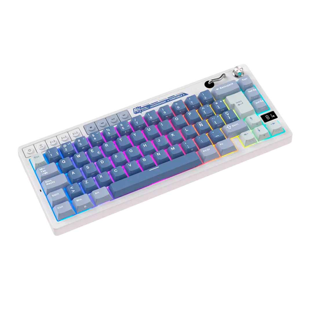 Teclado mecánico gamer Royal Kludge RK M65 Inalámbrico OCEAN BLUE - CREAMY SWITCH
