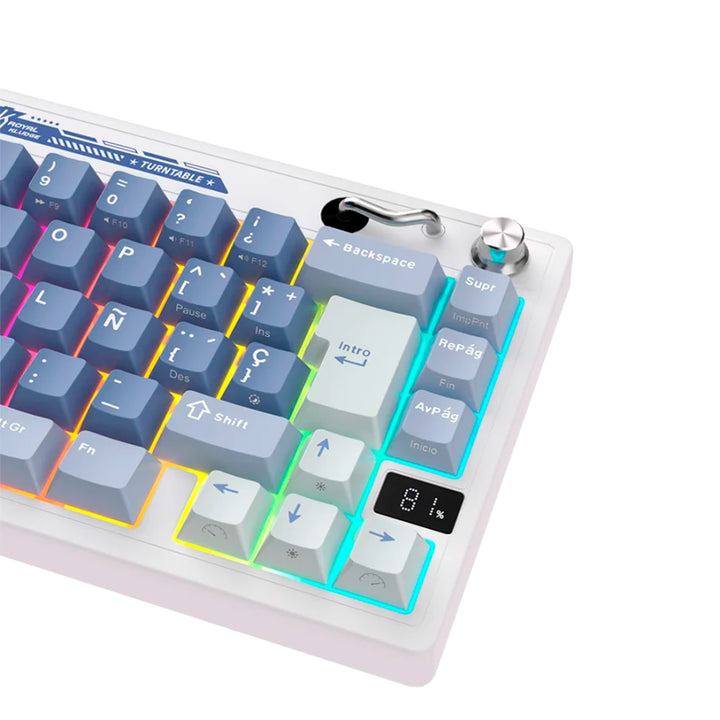 Teclado mecánico gamer Royal Kludge RK M65 Inalámbrico OCEAN BLUE - CREAMY SWITCH