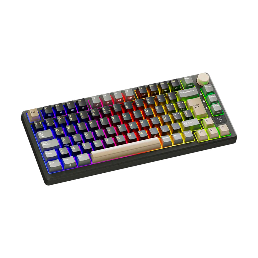Teclado mecánico gamer Royal Kludge RK M75, inalámbrico, switch Silver lineal PHANTOM - Achorao