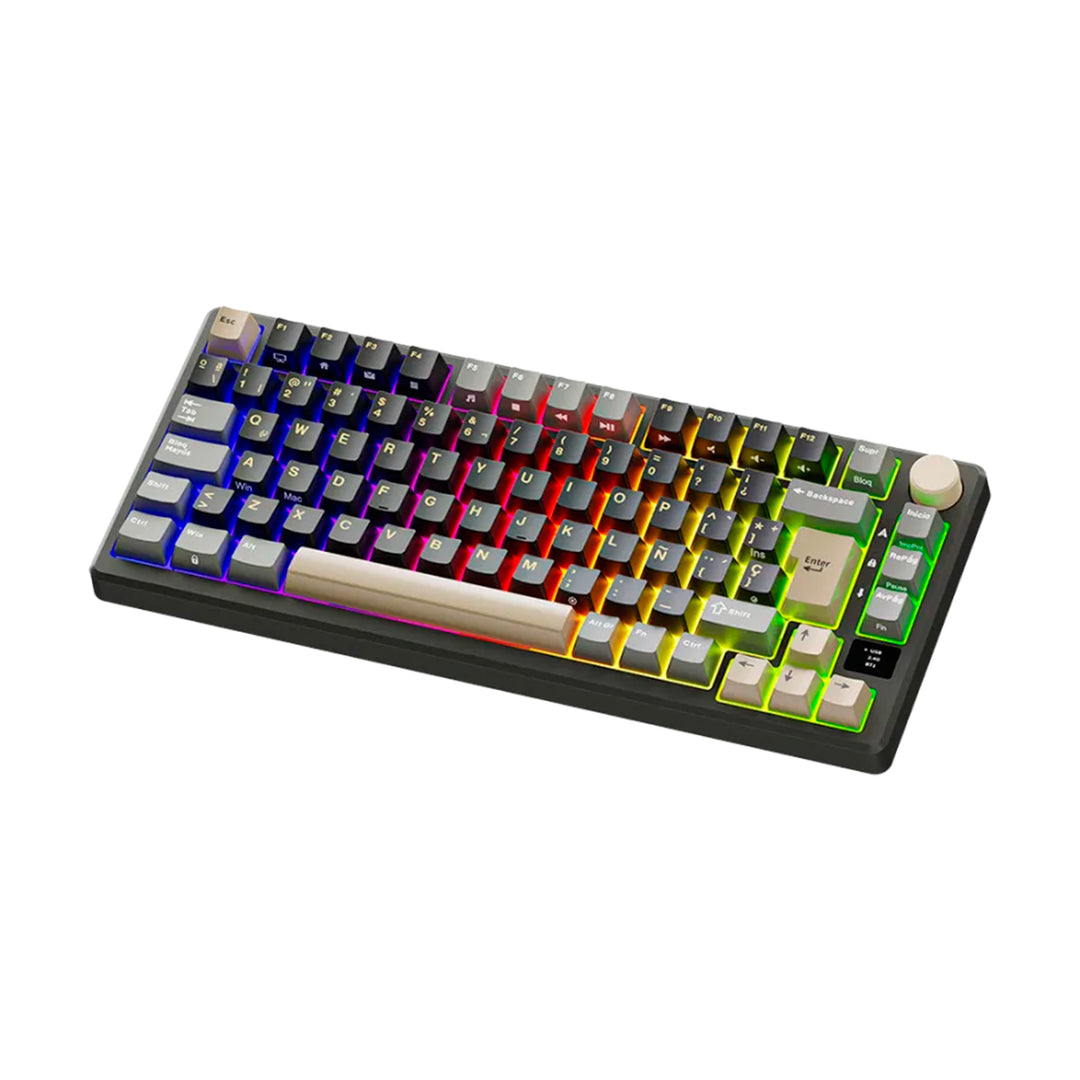 Teclado mecánico gamer Royal Kludge RK M75, inalámbrico, switch Silver lineal PHANTOM - Achorao