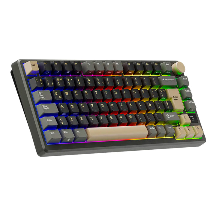 Teclado mecánico gamer Royal Kludge RK M75, inalámbrico, switch Silver lineal PHANTOM - Achorao