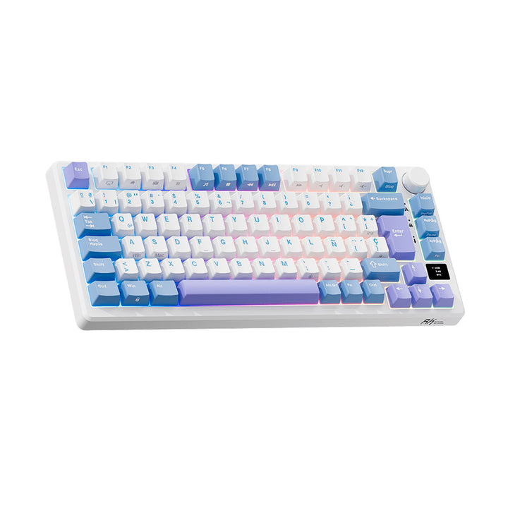 Teclado Gamer Mecánico Royal Kludge RK M75, Inalámbrico, Switch Silver Lineal, Color Taro Milk - Achorao