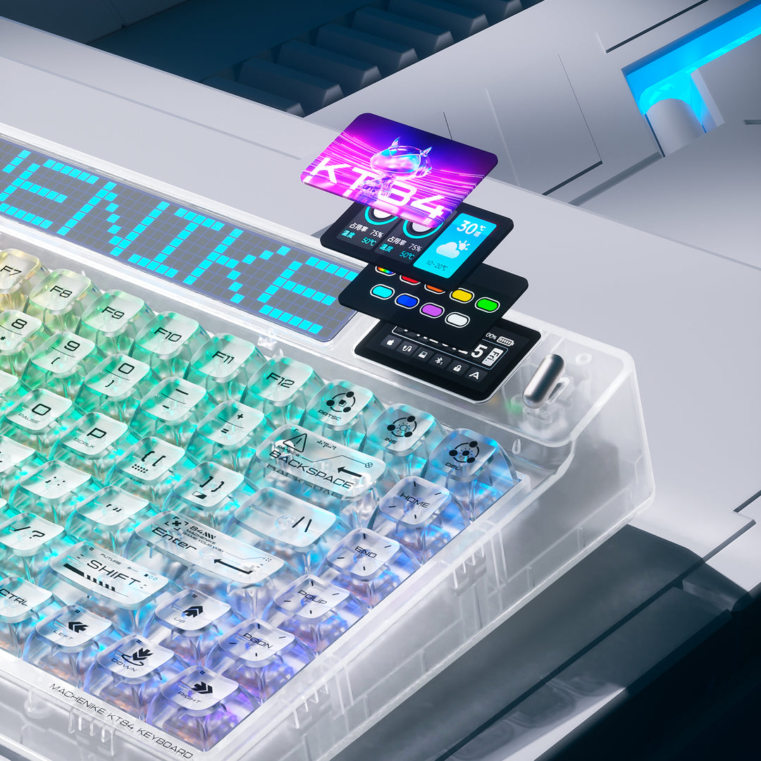 Teclado mecánico gamer Machenike KT84 pantalla inteligente