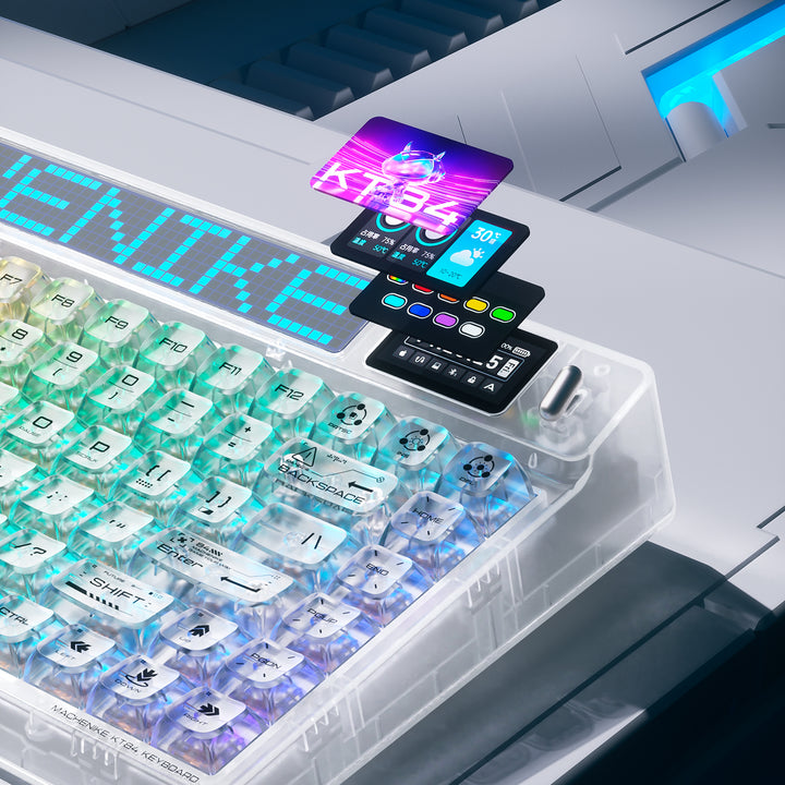 Teclado mecánico gamer Machenike KT84 pantalla inteligente