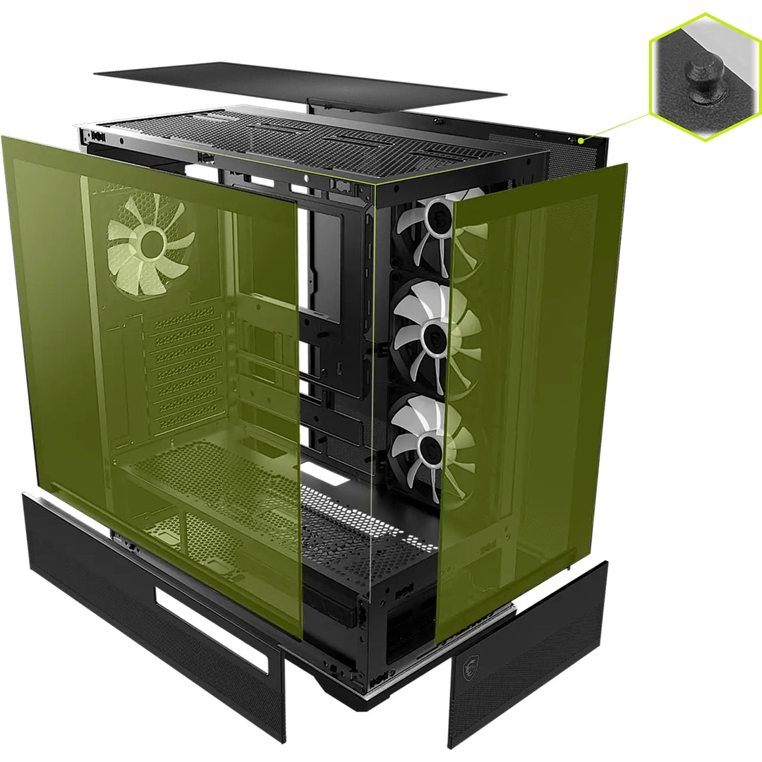 Case MSI MAG PANO 110R PZ Mini ITX Micro-ATX, ATX, ARGB