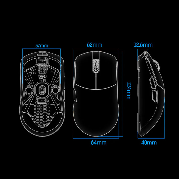 Mouse gamer inalámbrico LAMZU MAYA X, color negro