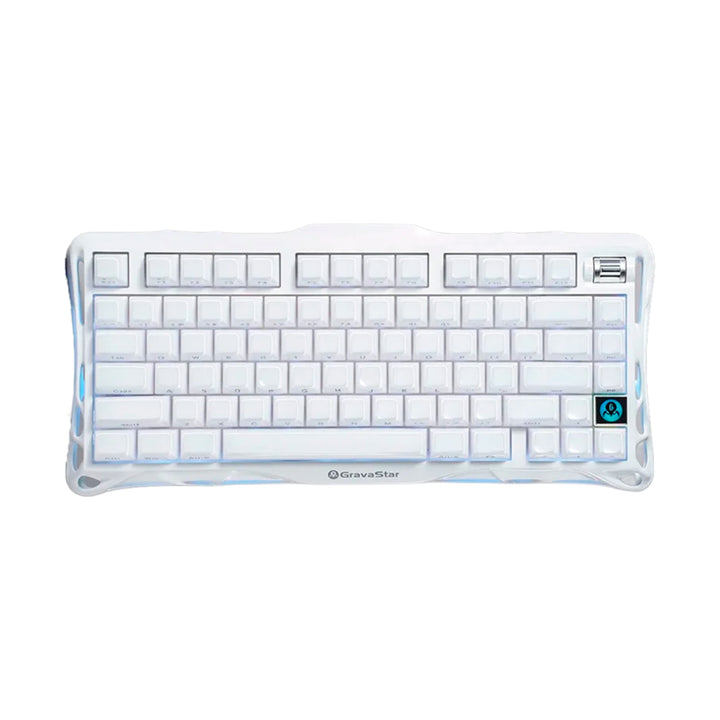 Teclado mecánico gamer GravaStar MERCURY K1 Inalámbrico Ingles OPALINE WHITE EDICIÓN ESPECIAL
