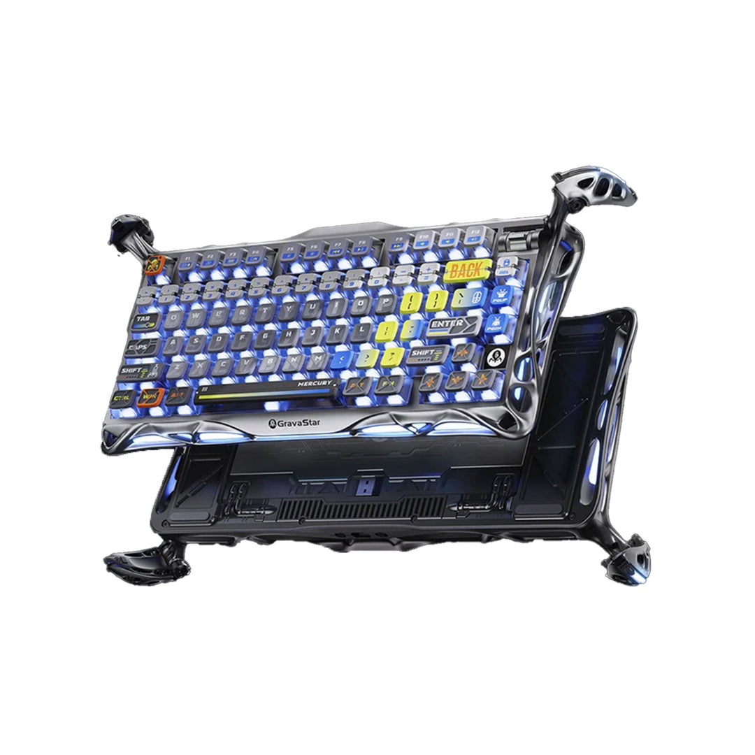 Teclado Gamer Gravastar Mercury K1 Pro, Inalámbrico, Color Interstellar Silver - Achorao