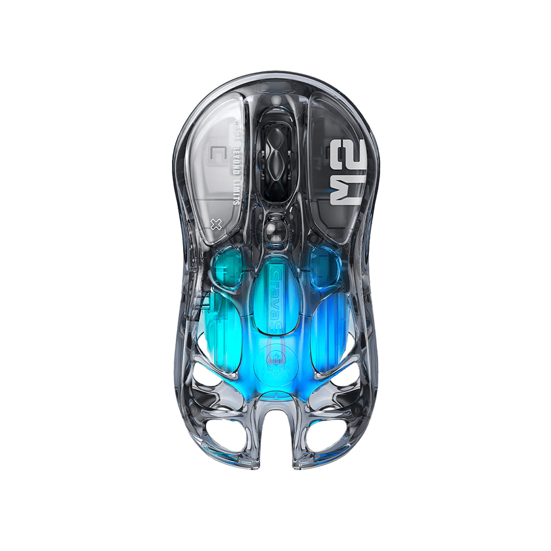 Mouse gamer GravarStar Mercury M2 Inalámbrico Trasparente Negro - Achorao
