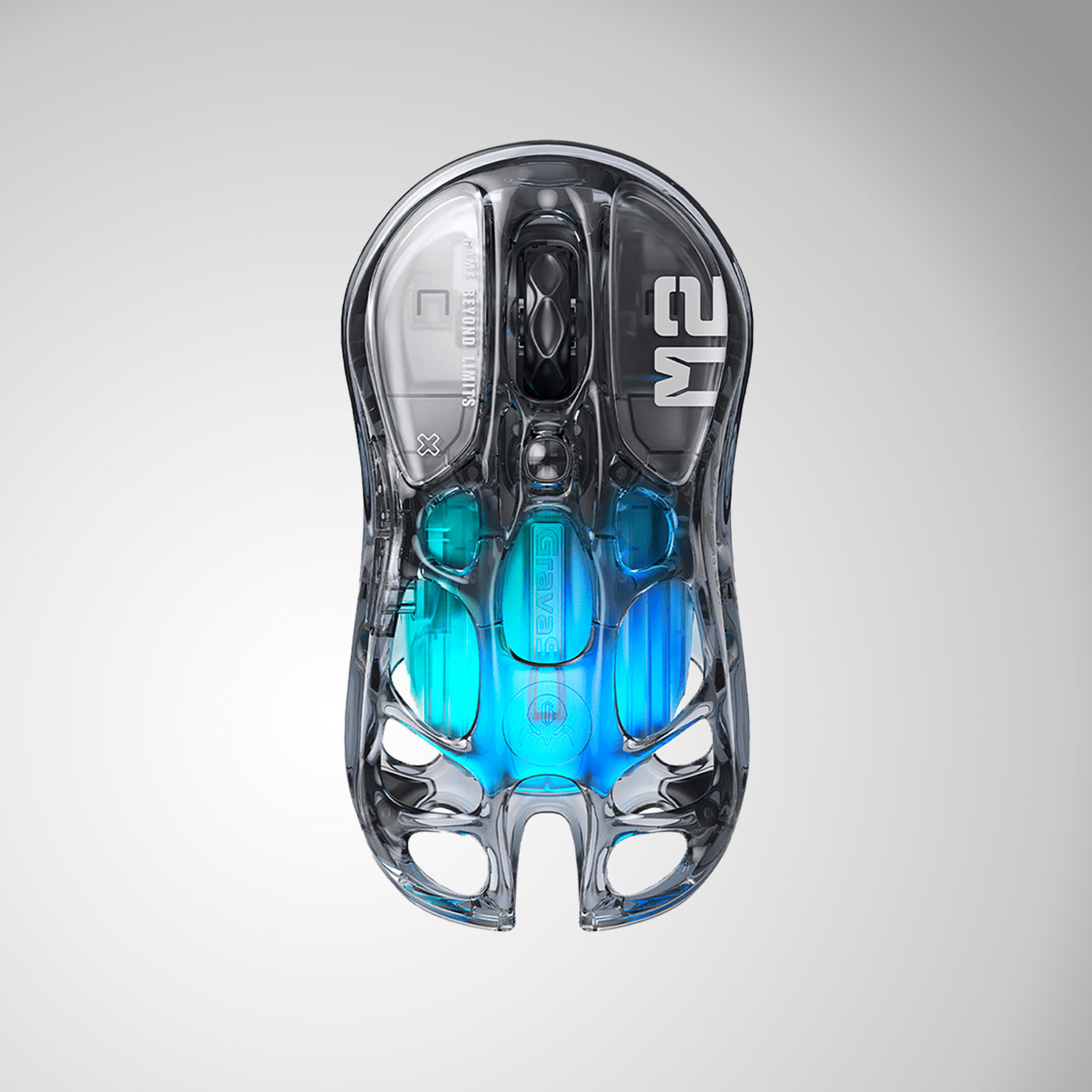 Mouse gamer GravarStar Mercury M2 Inalámbrico Trasparente Negro - Achorao