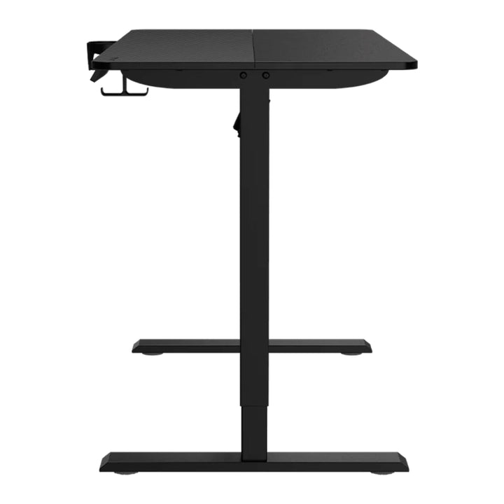 Escritorio gamer ThunderX3 EZLY RACER negro con superficie amplia y soporte ergonómico para gaming, en acabado negro brillante.