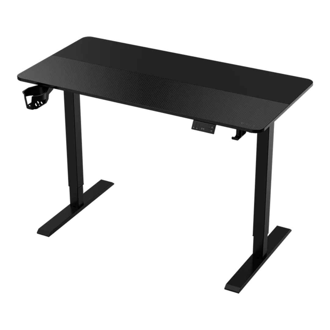 Escritorio gamer ThunderX3 EZLY RACER negro con superficie amplia y diseño ergonómico, ideal para gaming y estudio.