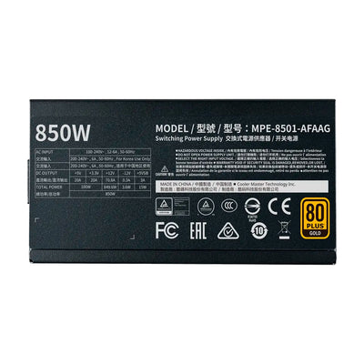 Fuente de poder Cooler Master MWE Gold V2 850w 80+ gold, Formato ATX, Full modular - Achorao