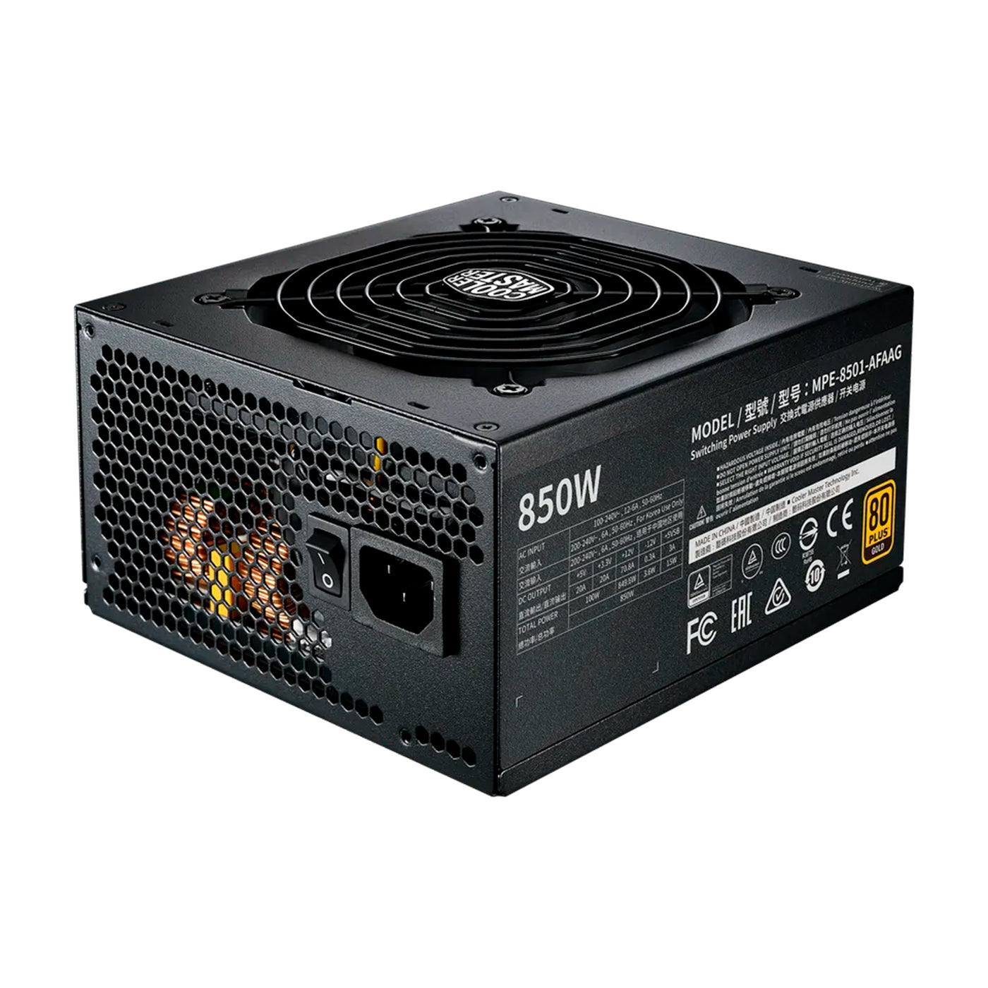 Fuente de poder Cooler Master MWE Gold V2 850w 80+ gold, Formato ATX, Full modular - Achorao