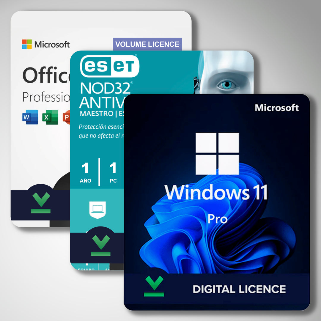Licencias OEM Windows 11 PRO / Microsoft Office 2021 / ESET NOD 32 original - un solo dispositivo - Achorao