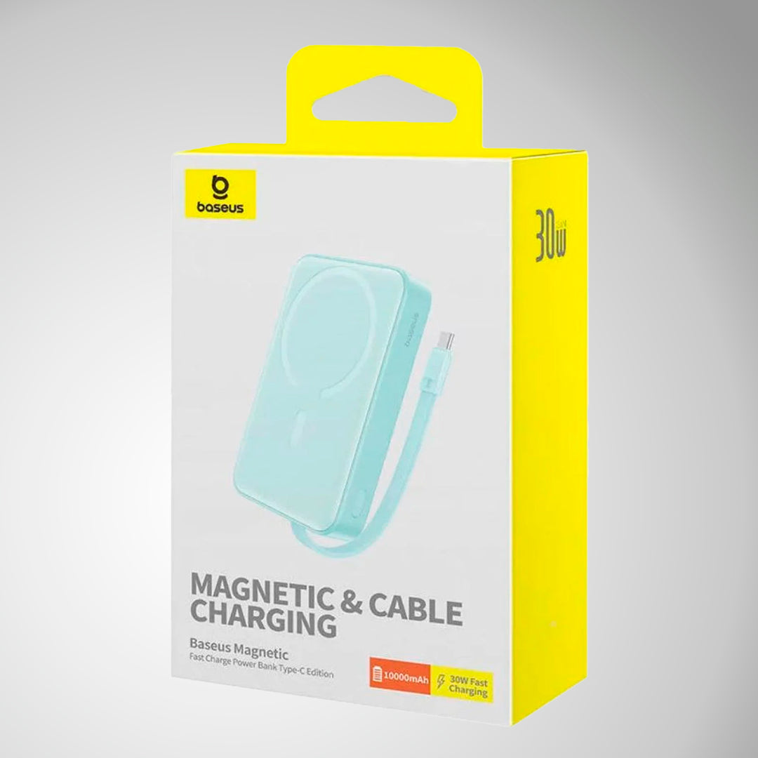 Mini PowerBank inalámbrico magnético Baseus, 10000 mAh, 30W Carga rápida, con cable tipo C
