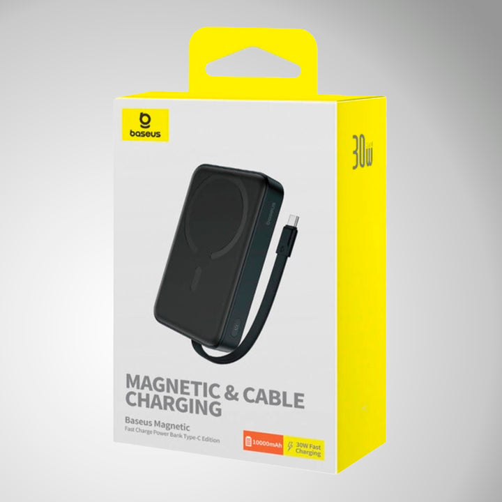 Mini PowerBank inalámbrico magnético Baseus, 10000 mAh, 30W Carga rápida, con cable tipo C