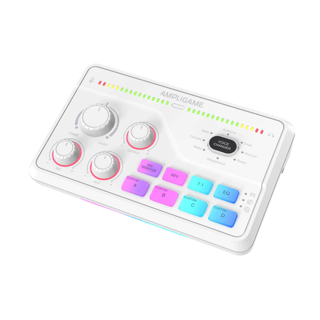 Mezclador de audio para streaming y gaming FIFINE AmpliGame SC8 USB con efectos de voz - Achorao