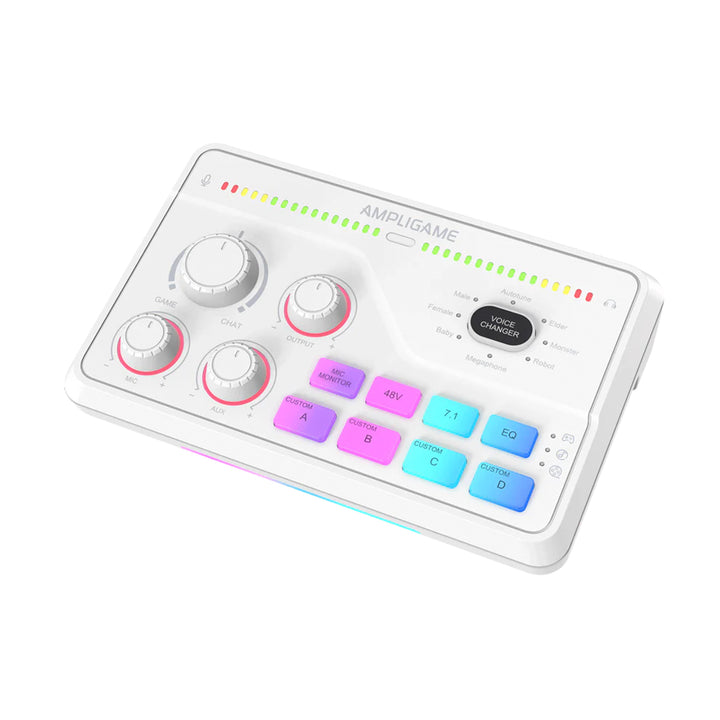 Mezclador de audio para streaming y gaming FIFINE AmpliGame SC8 USB con efectos de voz - Achorao