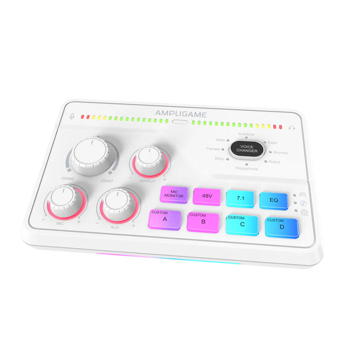 Mezclador de audio para streaming y gaming FIFINE AmpliGame SC8 USB con efectos de voz - Achorao