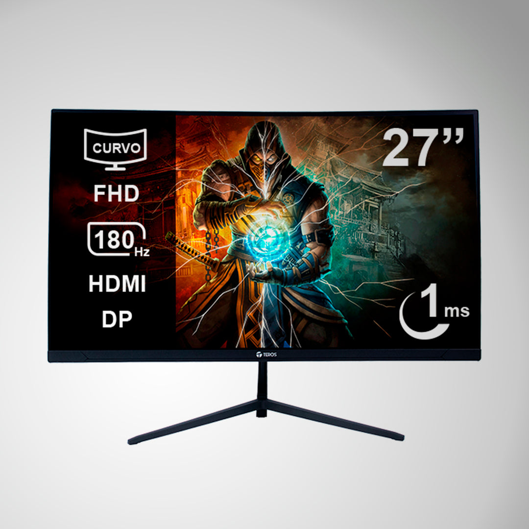 Monitor Curvo Gaming TEROS TE-2787G 27" FHD VA 180HZ 1ms - Achorao