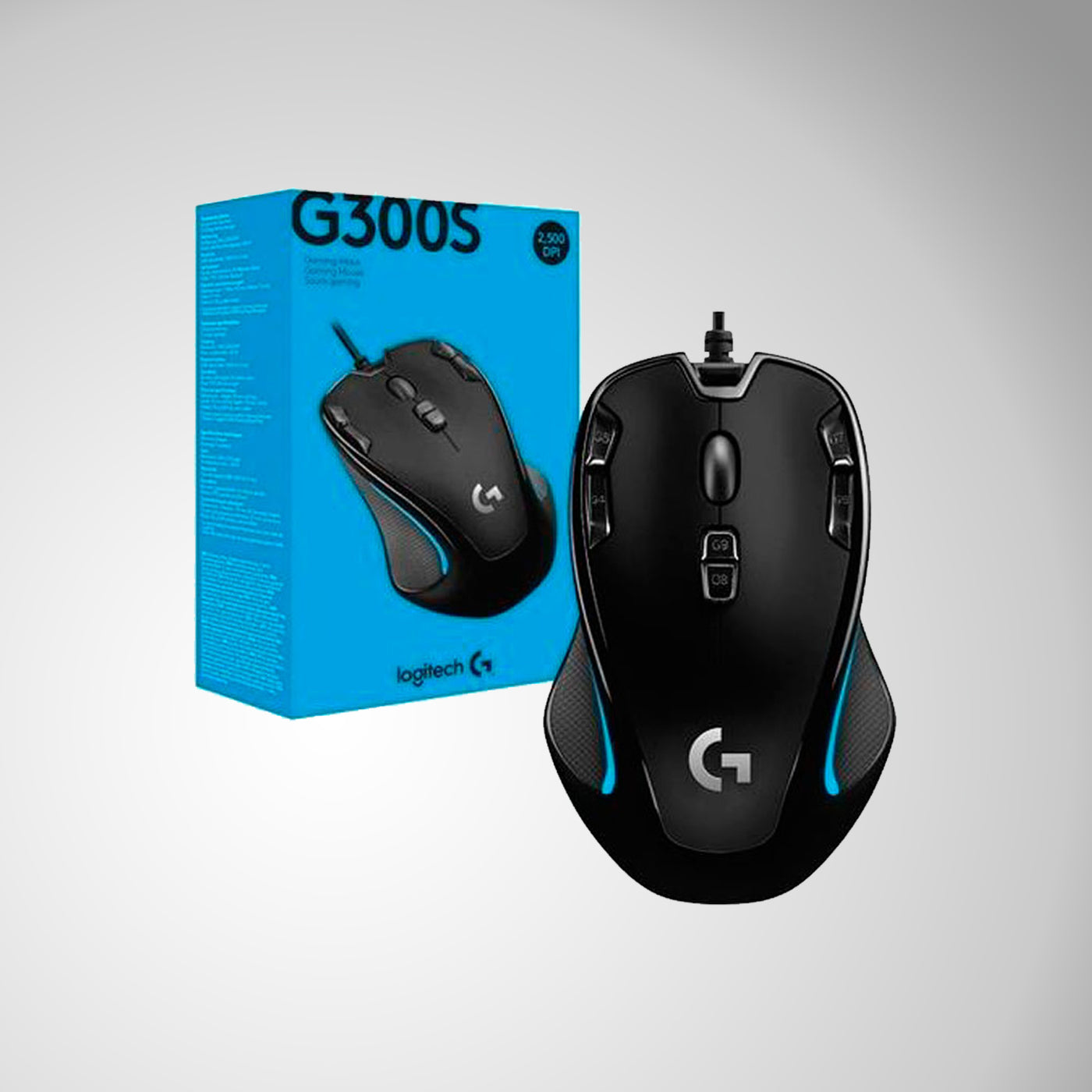 Mouse gamer logitech G300S - 9 botones - 2500 DPI